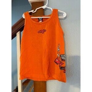 OP vintage Y2K grunge skater tank top USA made youth 6 shark fish logo
